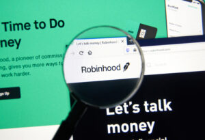 A photo showing the Robinhood website on a computer screen.