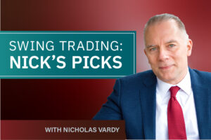 A title card for the video series Swing Trading: Nick’s Picks.