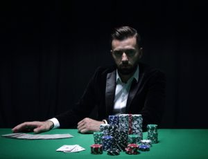 A poker player goes all in