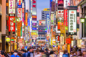 A crowded street in Tokyo