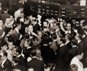 A photo of traders in the New York Stock Exchange