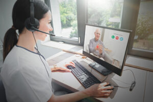 A doctor provides a virtual consultation for a patient