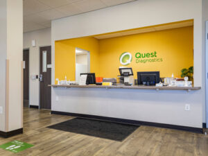 An interior view of a Quest Diagnostics office.