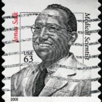 Scientist Jonas Salk on the American postage stamp.