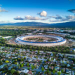 An aerial view of Apple’s campus building in Silicon Valley.