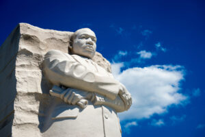 A photo of the Martin Luther King Jr. Memorial in Washington, D.C.