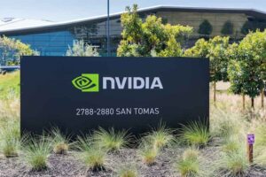 A photo of Nvidia’s corporate sign.