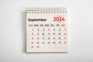 The month of September on a 2024 calendar.