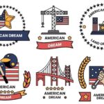 Different examples of the American Dream in illustrations.